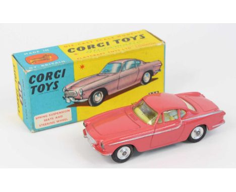Corgi Toys, No.228 Volvo P1800, salmon pink body, spun hubs, lemon interior, in the original box with leaflet (NM-BVGNM)