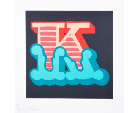 Ben Eine (British, b. 1970): 'K', colour print on Somerset satin paper, limited edition 71/300, hand signed, from the alphabe