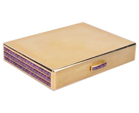 A French Gem-Set Gold Cigarette-Case, Mark of Cartier, Paris, Circa 1950, from the Collection of H.R.H. The Princess Margaret