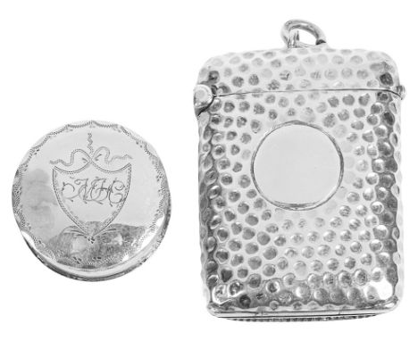 A Late 18th Century Silver Patch Box:stamped with maker's mark only, by Cocks & Bettridge of Birmingham, circa 1795, circular