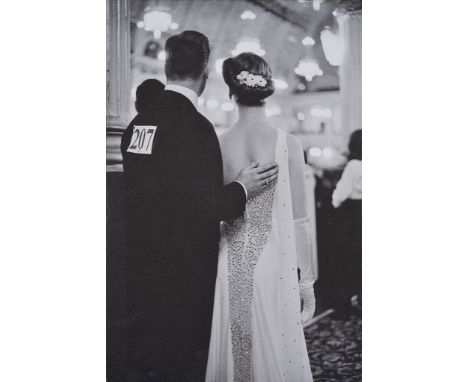 Jeanette Jones (British, contemporary): A limited edition photographic print depicting a couple in a ballroom, embellished wi