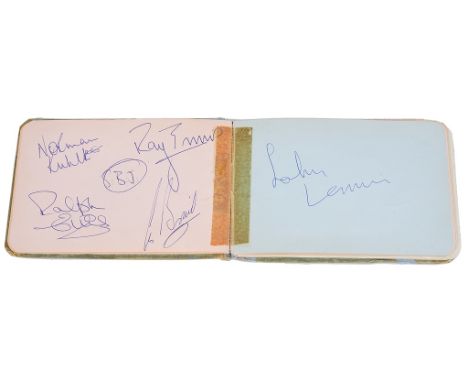 A 1960's Autograph Book of Pop Stars who Peformed at the Odeon, Southend:Examples include the Fab Four (Beatles), the Rolling