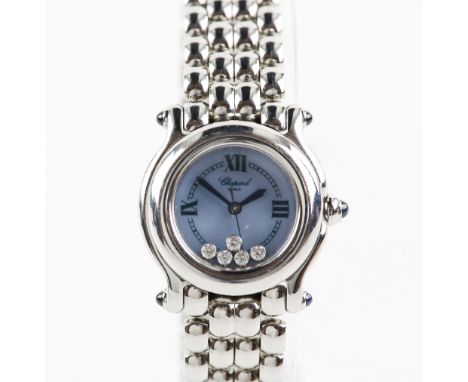 Chopard  a  Ladies happy diamond sport watch, the signed  with mother of pearl dial with roman numerals at 3,6,9 and 12 and r