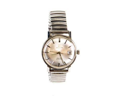Tissot  Gentleman's Seastar stainless steel watch, the signed circular silvered dial  with baton hour markers, minute track, 