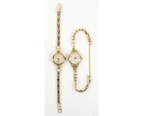 A Rolls Ladies  dress watch in gold case, the  signed dial with Arabic numeral hour markers and subsidiary seconds dial , fit