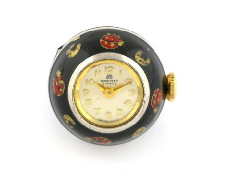 Bucherer A  ladies ball pendant watch, the signed  round dial with gold Arabic numerals, fitted with a signed Bucherer  manua