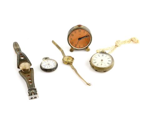 A Prestige Lever ladies wristwatch, with Arabic numeral hour markers and railway minute track on a metal bracelet, together  