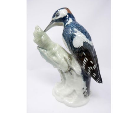 A KPM porcelain kingfisher, inscribed 'Specht' to verso, H.24cmCondition Report- Item is in good condition, no evidence of cr