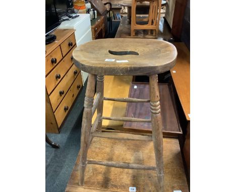 VINTAGE BEECH WOOD STOOL