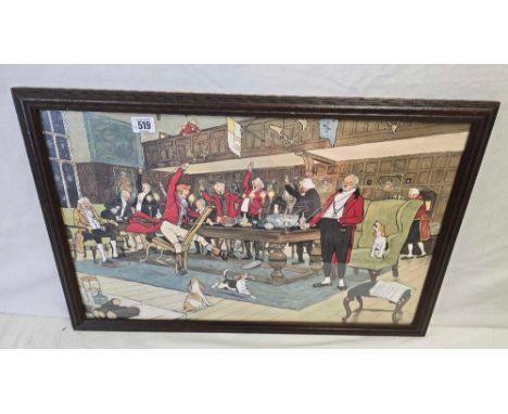 CECIL ALDIN COLOUR PRINT OF THE HUNT, SIGNED, DATED 1900 LOWER RIGHT, 17 X 26”
