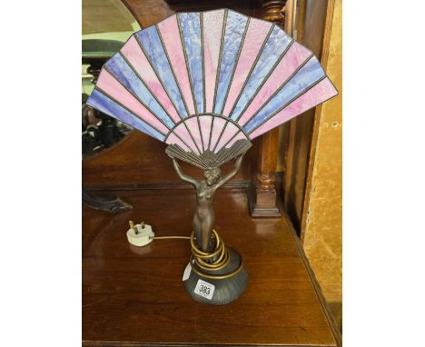 BRASS EFFECT ART DECO STYLE TABLE LAMP
