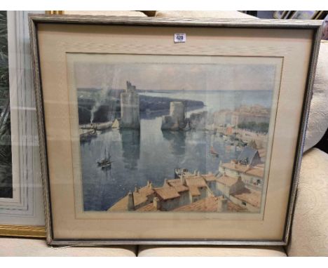 F/G PRINT OF A HARBOUR SCENE