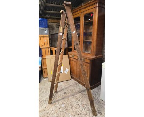 VINTAGE SET OF STEP LADDERS BY SLINGSBY - NOT FOR USE DECORATIVE PURPOSE ONLY