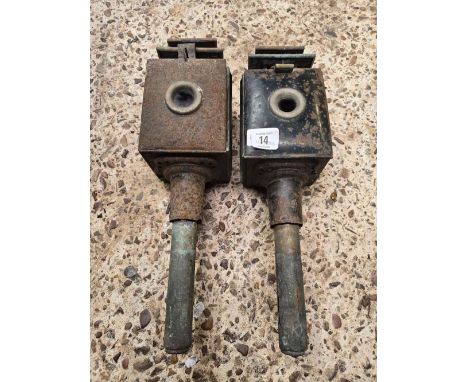 2 VINTAGE COACHING LAMPS, POSSIBLY CARBIDE