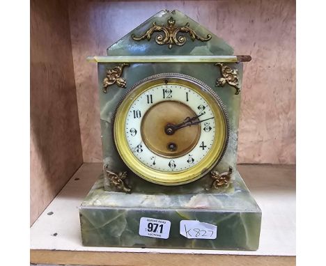 MARBLE MANTEL PIECE CLOCK WITH DAMAGE