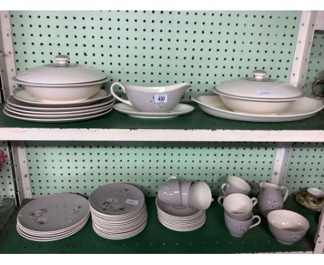 ROYAL DOULTON DINNER & TEA SERVICE IN FROST PINE DESIGN WITH DINNER PLATES, CUPS, SAUCERS, SIDE PLATES, TUREENS ETC (50 PIECE