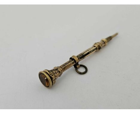 VINTAGE YELLOW METAL WATCH FOB PROPELLING PENCIL