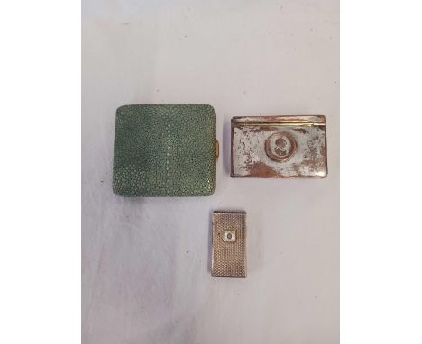 LIGHTER, SHAGREEN CASE & BOX