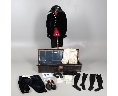 The court regalia of High Sheriff of Warwickshire comprising jacket, breeches, waistcoat, stockings, lace trim, shoes with st