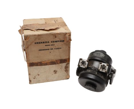 A Sherrill Compass, Model AEG-1 Serial number 45209. In original cardboard box marked Sherrill Compass and Ordnance No. C1211