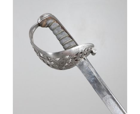 With an 89 cm gently curved blade with pipe back and spear point, with George IV crest and marked for Andrews of Pall Mall. w