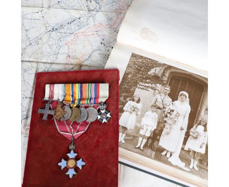 A group of eight comprising Commander of the British Empire, neck badge on military ribbon. Military Cross, unmarked, 1914-15