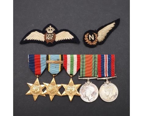 A Second World War group of five comprising 1939 Star, Air Crew Europe Star with France and Germany clasp, Italy Star, Defenc
