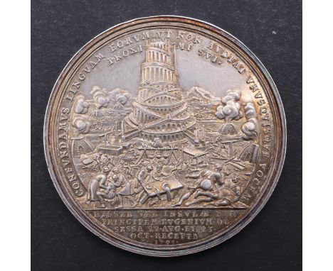 An early 18th Century medal commemorating the Siege of Lille, 1708, part of the War of Spanish Succession. (1701 - 1714). The