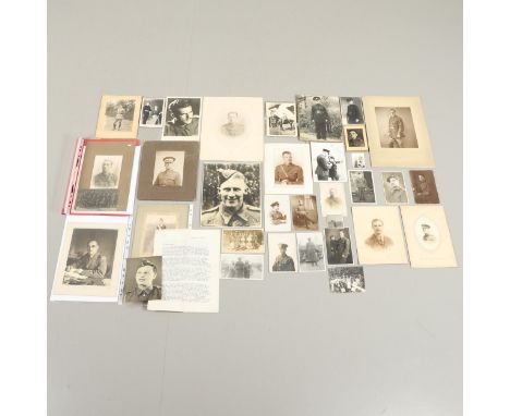 A collection of portrait photographs to include images of a First World War working party officer in the Lancers, RAF, 5th Dr