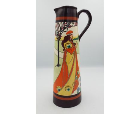 A Louis Rhead for Powell, Bishop and Stonier Art Nouveau&nbsp;pottery jug, height 30.5cm.  Condition report, very small chip 