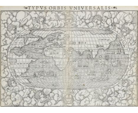 Münster, Sebastian. Cosmographiae universalis libri VI. Mit Holzschnitt-Titel, 13 (von 14) Vortextkarten in Holzschnitt, 40 (