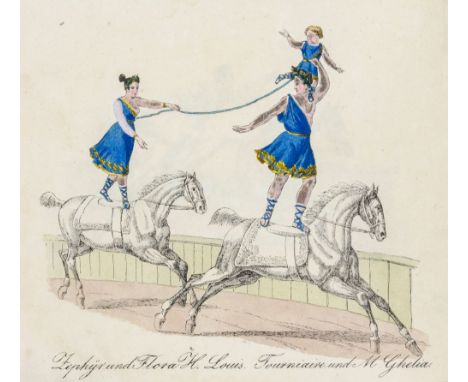 Zirkus - Varieté - - Akrobaten. 20 kolorierte Lithographien meist namhafter Artisten der Zeit. Nürnberg, Buchner, um 1830. 20