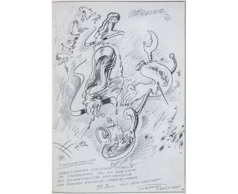 Fluxus - - Nervenkritik. 1. Jahrgang, Hefte 1-4 (von 5). Mit zahlreichen Abbildungen. Wien, Buchdienst Fesch, 1976. 30 x 21 c