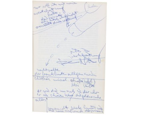 Wiener Aktionismus - - Nitsch, Hermann. Zum Konzept des O.M. Theaters. In: Protokolle 73. Mit 1 signierten Original-Zeichnung