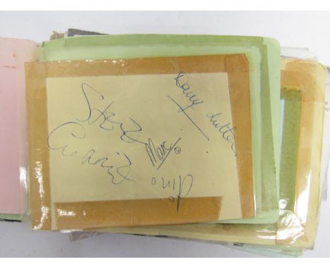 An autograph book signed by various musicians, radio DJs, presenters and other entertainers including Marc Bolan, Steve Curri