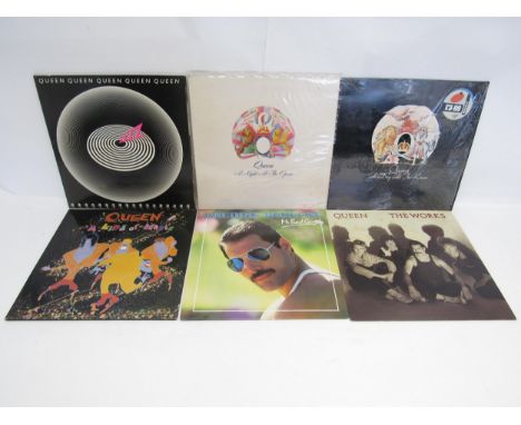 QUEEN: Five LPs to include 'A Night At The Opera' in embossed gatefold sleeve (EMTC 103), 'A Day At The Races' in original sh