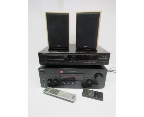 Hi-fi - Assorted hi-fi separates to include Sony STR-DB790 receiver, Denon DCD-600 CD player and Eltax Concept Mini bookshelf