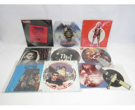 A varied collection of picture disc singles to include Iron Maiden - 'The Evil That Men Do' shaped 7" (EMP 64), The who - 'At
