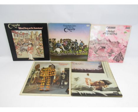 Prog - CARAVAN: Five LPs to include 'In The Land Of Grey And Pink' with red/white Deram labels (SDL 1, vinyl G), 'Blind Dog A