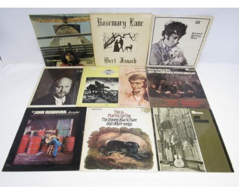Folk - Ten LPs to include BERT JANSCH: 'Rosemary Lane' in textured sleeve (TRA 235), 'Birthday Blues' (TRA 179) and 'The Burt