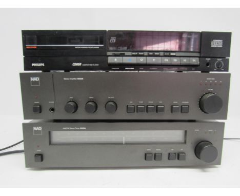 Hi-fi - Three hi-fi separates to include Nad 4020A stereo tuner, serial no.B4240917, Nad 3020A stereo amplifier, serial no.B3