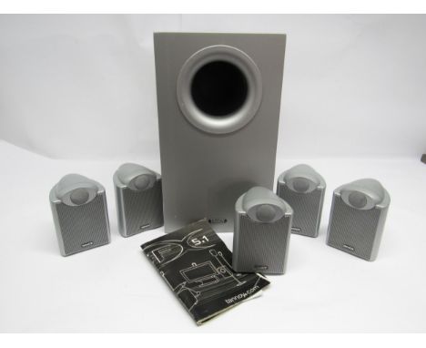 Hi-fi - A Tannoy FX 5.1 surround sound speaker system comprising subwoofer, centre speaker and four satellite speakers