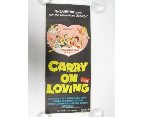 'Carry On Loving' (1970, d. Gerald Thomas) - An original Australian daybill poster for the saucy British comedy film starring