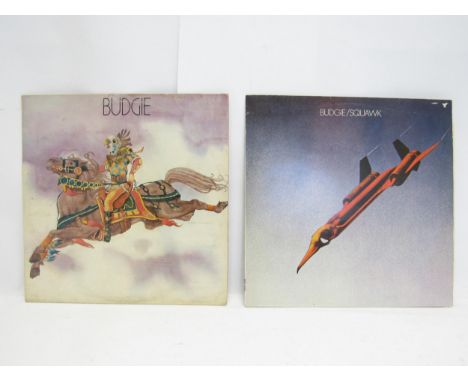 Hard Rock - BUDGIE: Two LPs to include 'Budgie' original 1971 UK pressing with red/pink labels (MCA Records MKPS 2018, vinyl 