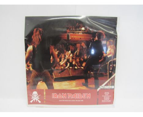 IRON MAIDEN: 'Live At the Ruskin Arms London 14th April 1980' limited edition bootleg LP on light blue vinyl, numbered 090/15