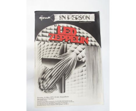 LED ZEPPELIN: A rare original concert poster for Led Zeppelin's cancelled show at Frankfurt Kongresshalle on March 10th 1970.