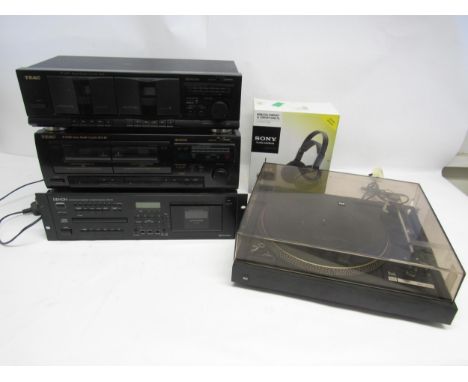 Hi-fi - A collection of hi-fi separates to include Denon DN-610F CD/cassette combi deck, Teac W-600R double cassette deck, Te