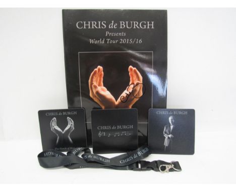 CHRIS DE BURGH: A signed The Hands Of Man World Tour programme, three coasters and lanyard (5)