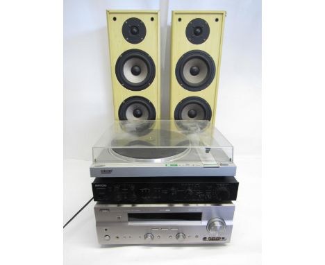 Hi-fi - A group of assorted hi-fi separates to include Sony PS-LX5 turntable with Ortofon 510 cartridge, pair of Acoustic Sol