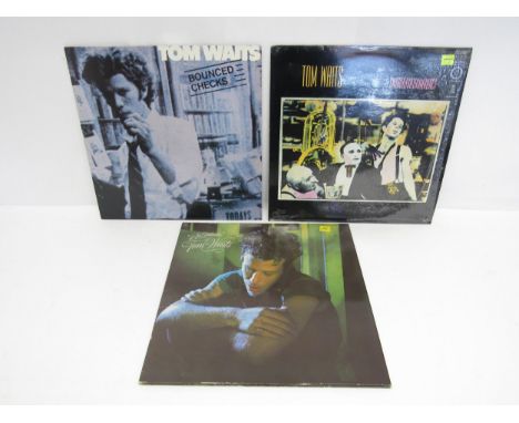 TOM WAITS: Three LPs to include 'Swordfishtrombones' (ILPM 9762), 'Blue Valentine' (AS 53 088) and 'Bounced Checks' (AS K 52 